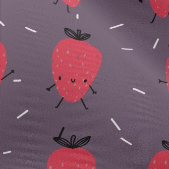 Hand Drawn Funny Strawberry Chiffon