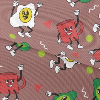 Naughty Cartoon Breakfast Waterproof Oxford