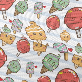 Cute Ice Cream And Lollipop Waterproof Oxford