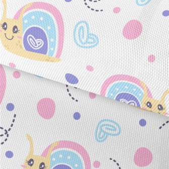 Happy Pink And Blue Snail Waterproof Oxford