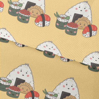 Hand Drawn Sushi And Rice Ball Waterproof Oxford