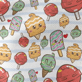 Cute Ice Cream And Lollipop Waterproof Canvas