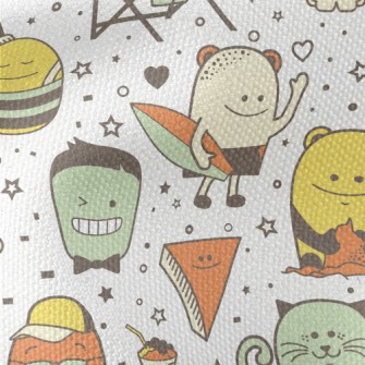 Cute Holiday Monster Waterproof Canvas