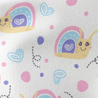 Happy Pink And Blue Snail Waterproof Canvas