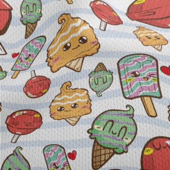 Cute Ice Cream And Lollipop Athletic Mesh Flat Back