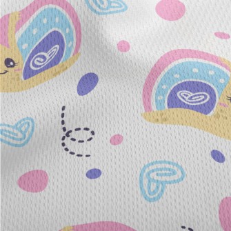 Happy Pink And Blue Snail Athletic Mesh Flat Back