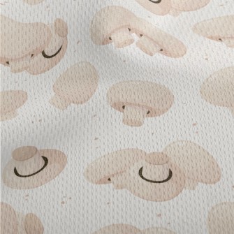 Cartoon White Mushroom Athletic Mesh Flat Back