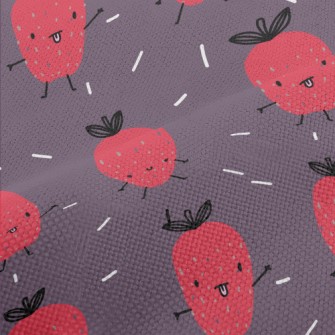 Hand Drawn Funny Strawberry Performance Linen
