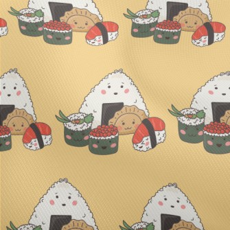 Hand Drawn Sushi And Rice Ball Dobby