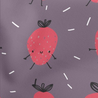Hand Drawn Funny Strawberry Stretch Ponte
