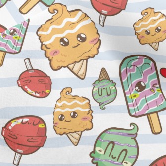 Cute Ice Cream And Lollipop Micro Fleece