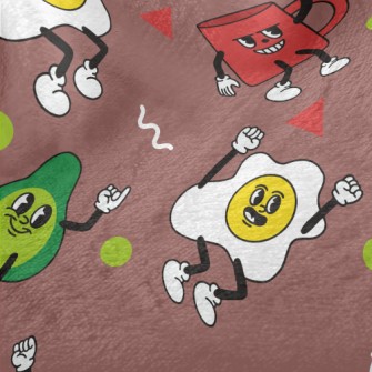 Naughty Cartoon Breakfast Minky