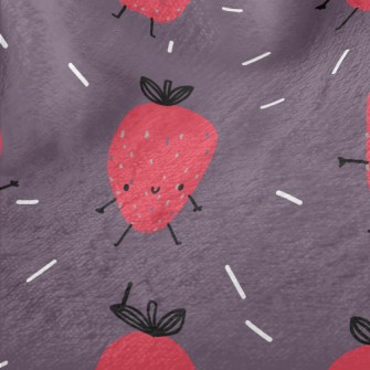 Hand Drawn Funny Strawberry Minky