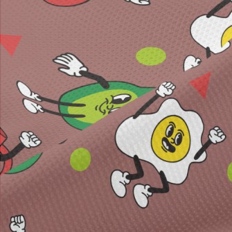 Naughty Cartoon Breakfast Piqué