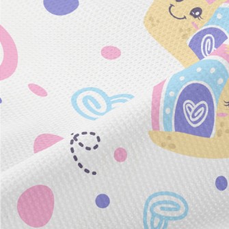 Happy Pink And Blue Snail Piqué