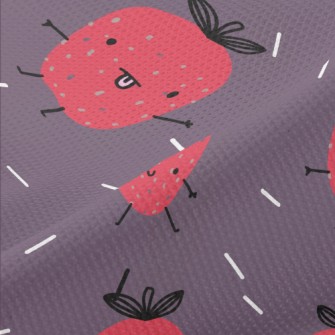 Hand Drawn Funny Strawberry Piqué