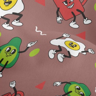Naughty Cartoon Breakfast Lightweight Performance Linen
