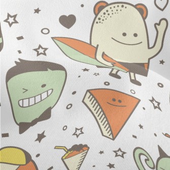 Cute Holiday Monster Lightweight Performance Linen
