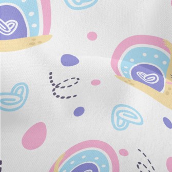 Happy Pink And Blue Snail Lightweight Performance Linen