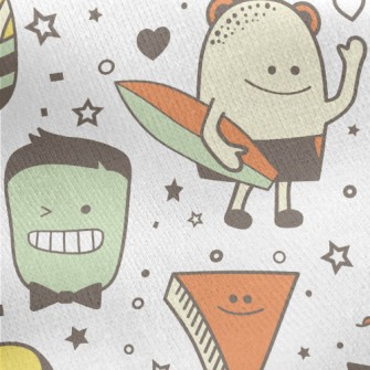 Cute Holiday Monster Jersey Backed Fleece