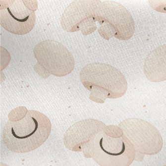 Cartoon White Mushroom Jersey Backed Fleece