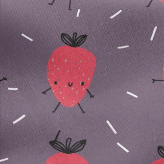 Hand Drawn Funny Strawberry Jersey Backed Fleece
