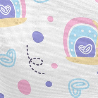 Happy Pink And Blue Snail Pongee