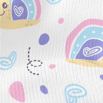 Happy Pink And Blue Snail Stretch Jersey