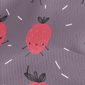 Hand Drawn Funny Strawberry Stretch Jersey