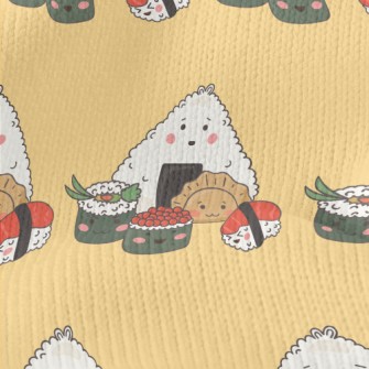 Hand Drawn Sushi And Rice Ball Stretch Jersey