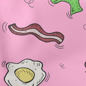 Cauliflower Bacon Omelette Lightweight Cotton Poplin