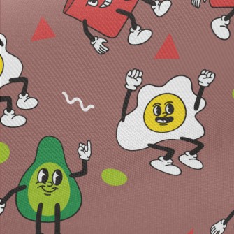 Naughty Cartoon Breakfast Midweight Cotton Poplin