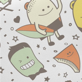 Cute Holiday Monster Midweight Cotton Poplin