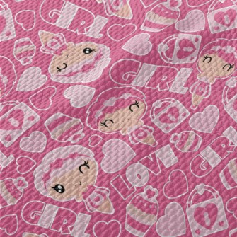 Pink Cake Girl Birdseye Piqué