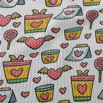 Valentine&#39;s Day Themed Gra Birdseye Piqué