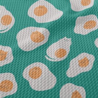 Funny Cat Fried Eggs Birdseye Piqué