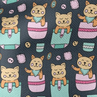 Kawaii Pocket Cat Waterproof Canvas