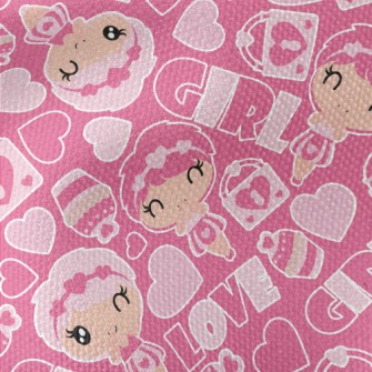 Pink Cake Girl Waterproof Canvas