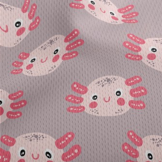 Hand Drawn Cute Salamander Athletic Mesh Flat Back