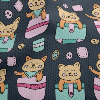 Kawaii Pocket Cat Athletic Mesh Flat Back