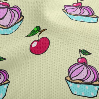 Cherry Frosting Cake Athletic Mesh Flat Back