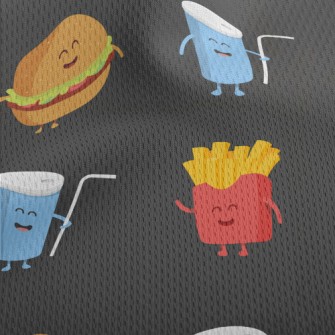 Hamburger French Fries Coke Athletic Mesh Flat Back
