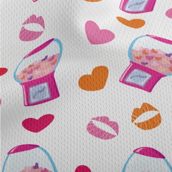 Heart Chewing Gum Machine Athletic Mesh Flat Back