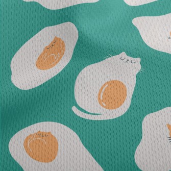 Funny Cat Fried Eggs Athletic Mesh Flat Back