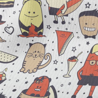 Hand Drawn Cute Monsters Terry
