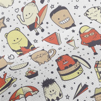 Hand Drawn Cute Monsters Performance Linen