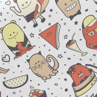 Hand Drawn Cute Monsters Twill