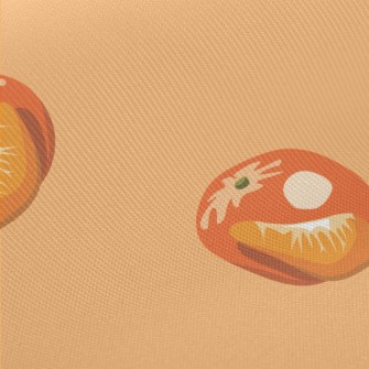 Bright Hand Painted Oranges Twill