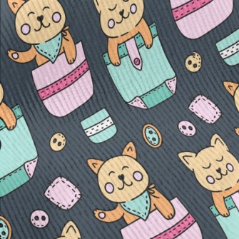 Kawaii Pocket Cat Standard Corduroy