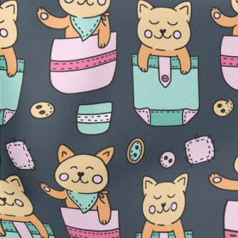 Kawaii Pocket Cat Stretch Ponte